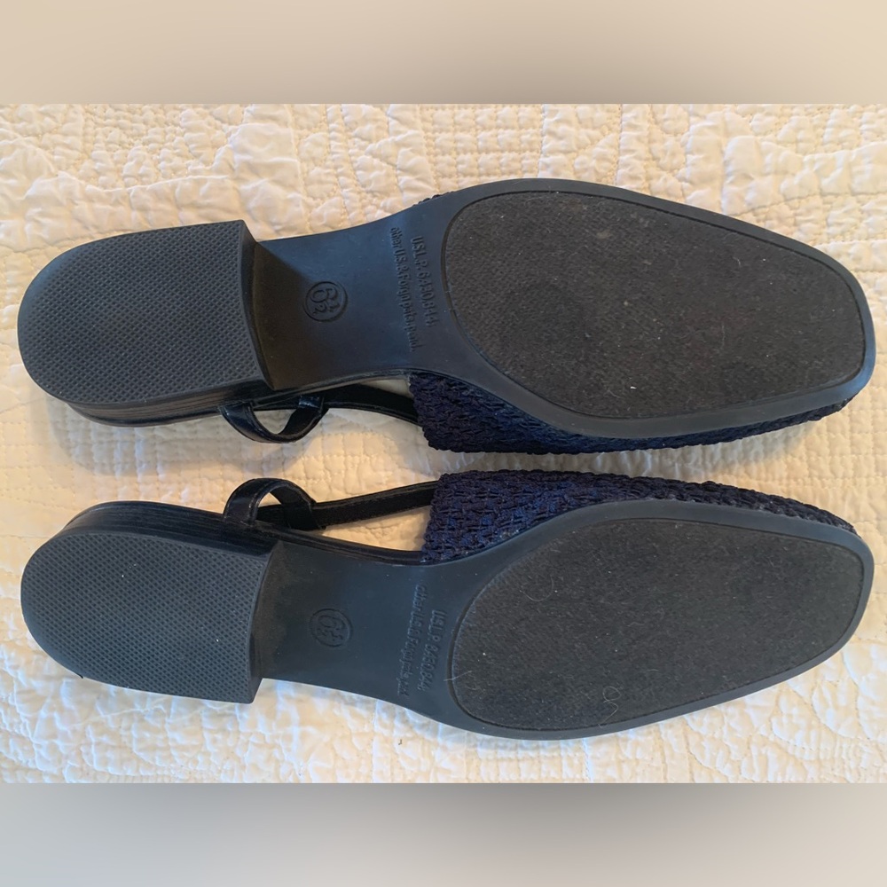 Women's Navy Blue Slingback Flats - 6 1/2 N - Picture 4 of 4